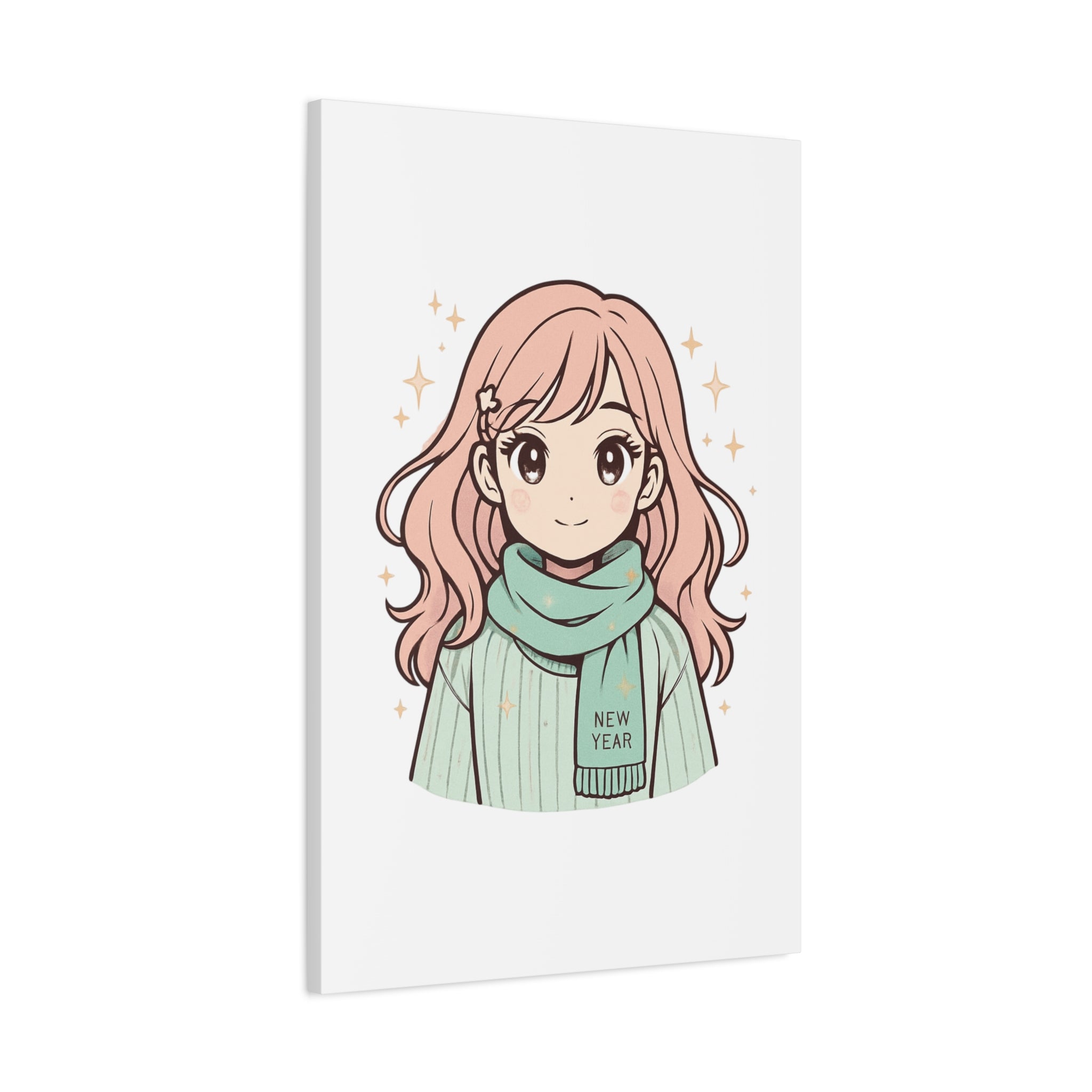 Anime Girl New Year Canvas Print