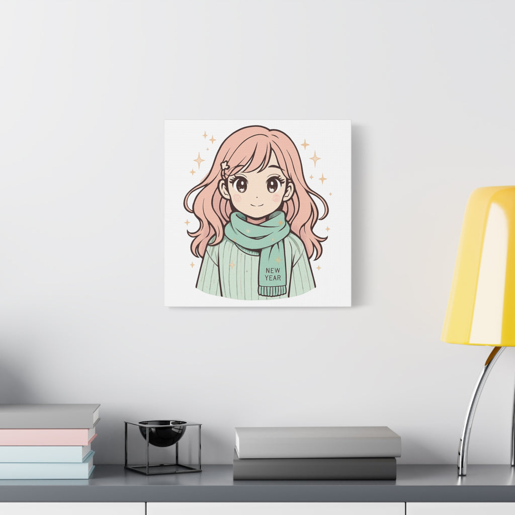 Anime Girl New Year Canvas Print