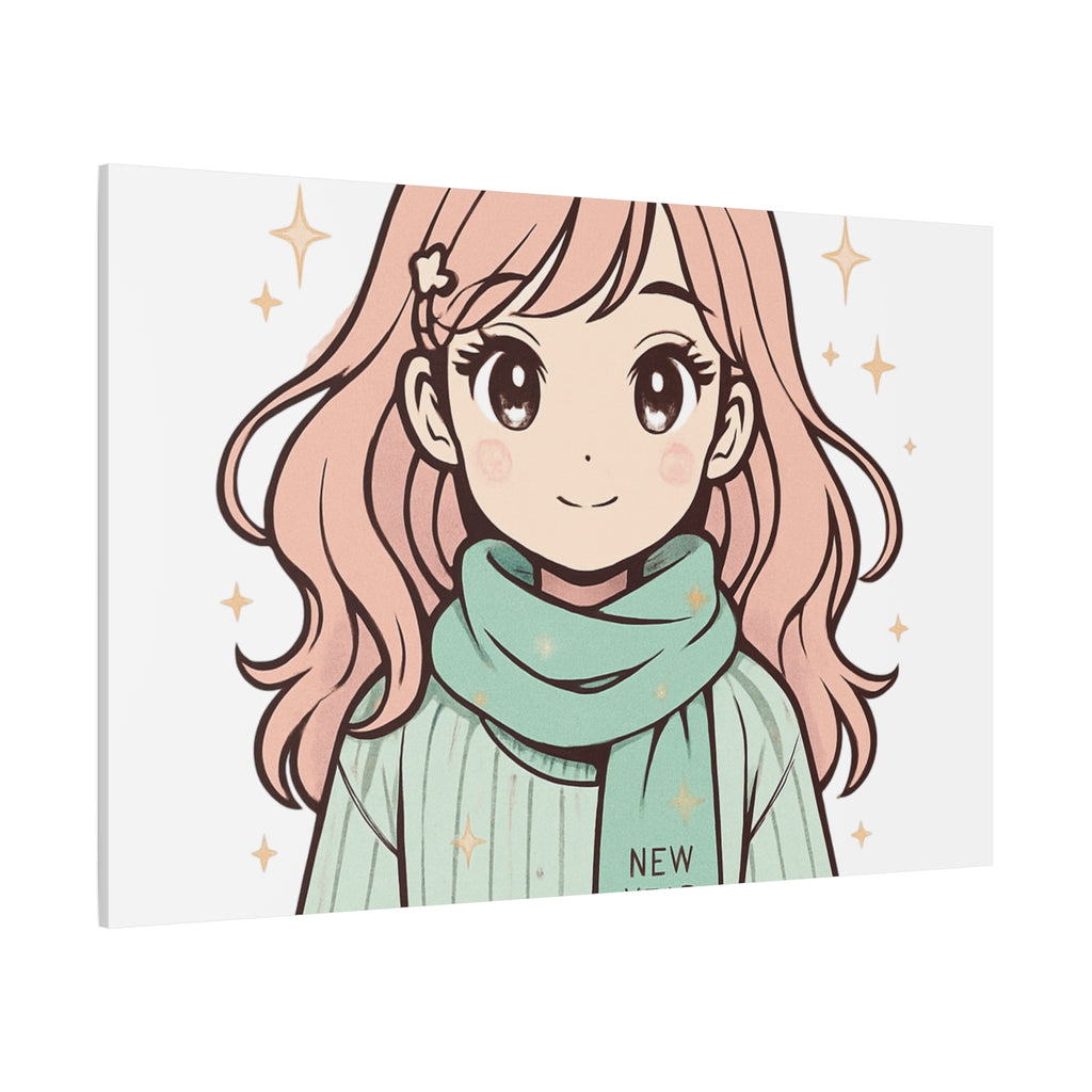 Anime Girl New Year Canvas Print