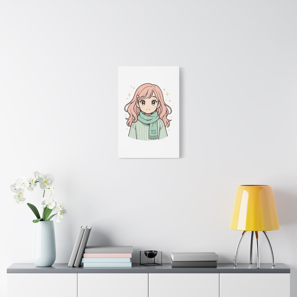 Anime Girl New Year Canvas Print