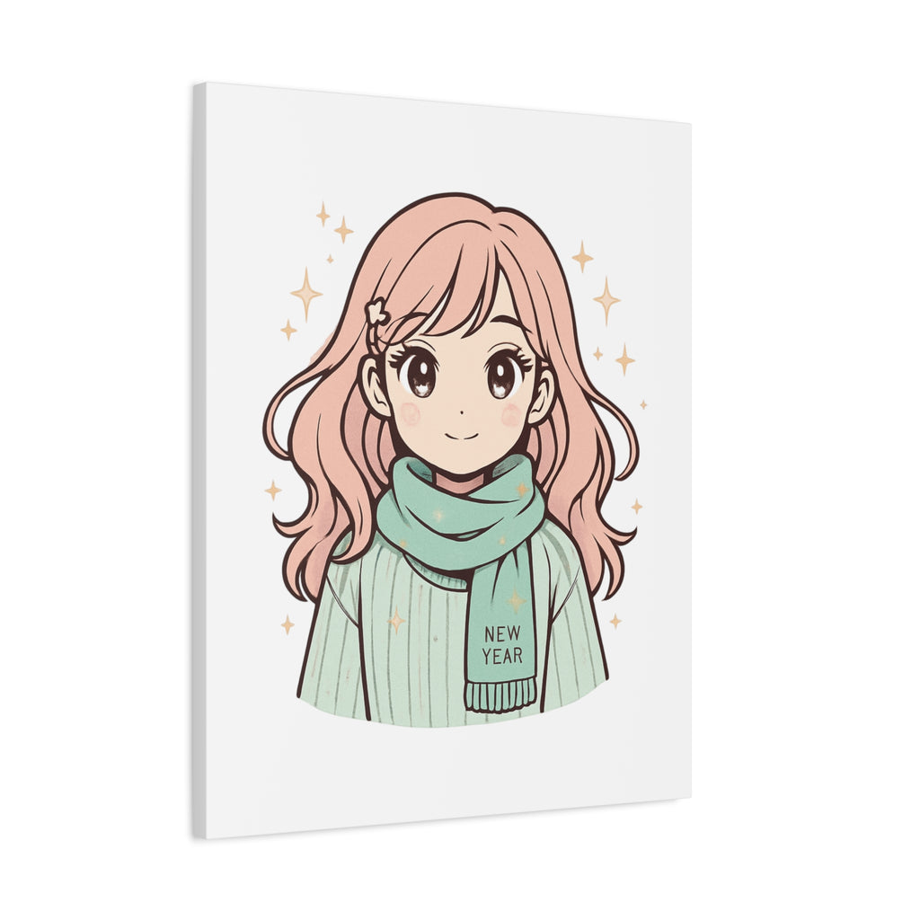 Anime Girl New Year Canvas Print