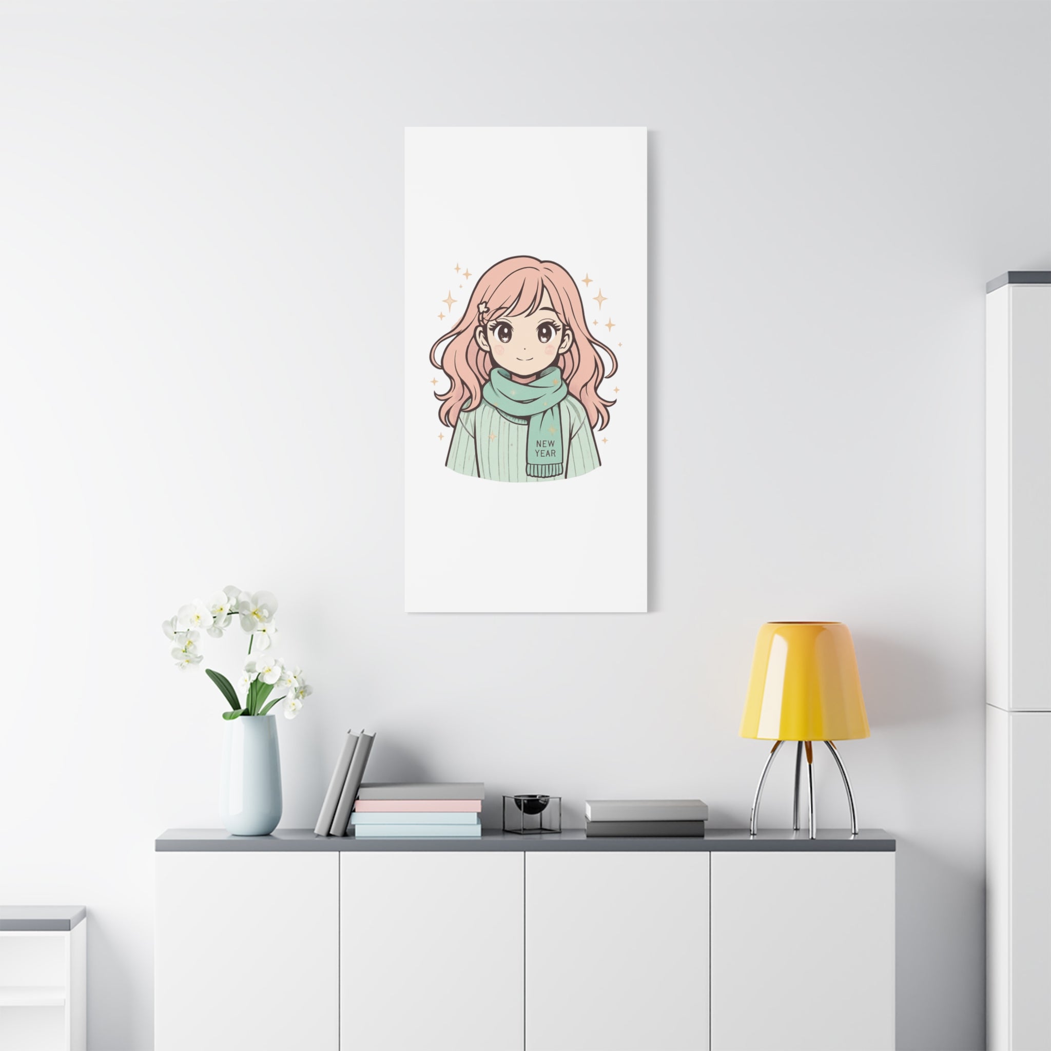 Anime Girl New Year Canvas Print