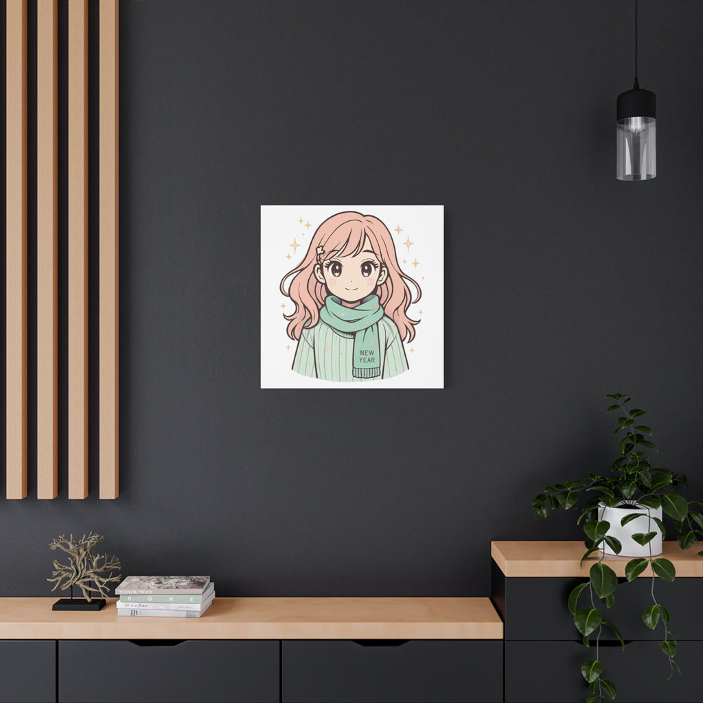Anime Girl New Year Canvas Print