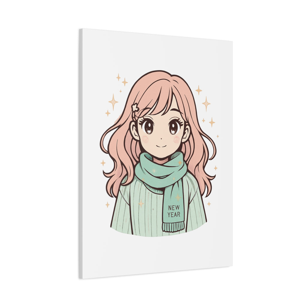 Anime Girl New Year Canvas Print