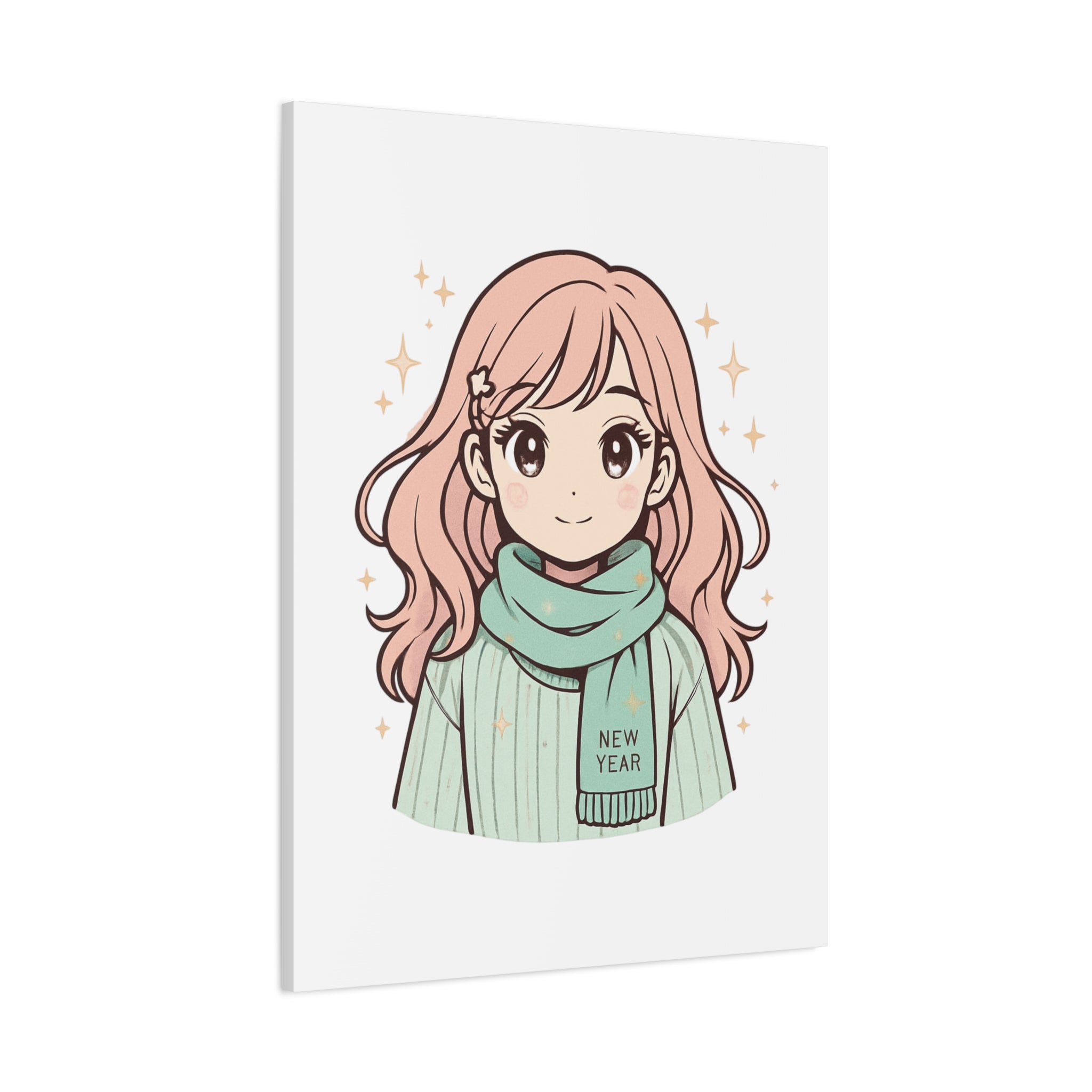 Anime Girl New Year Canvas Print