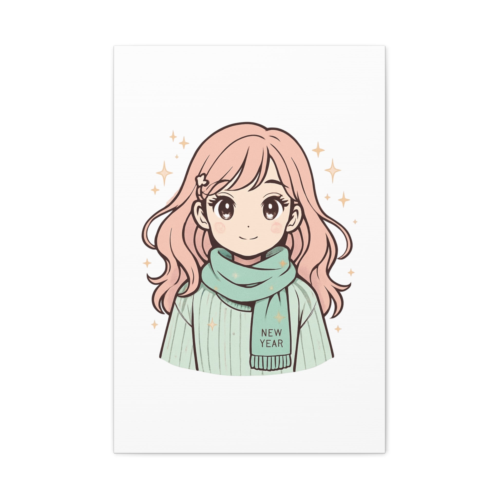 Anime Girl New Year Canvas Print