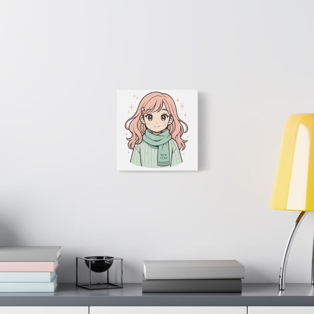Anime Girl New Year Canvas Print