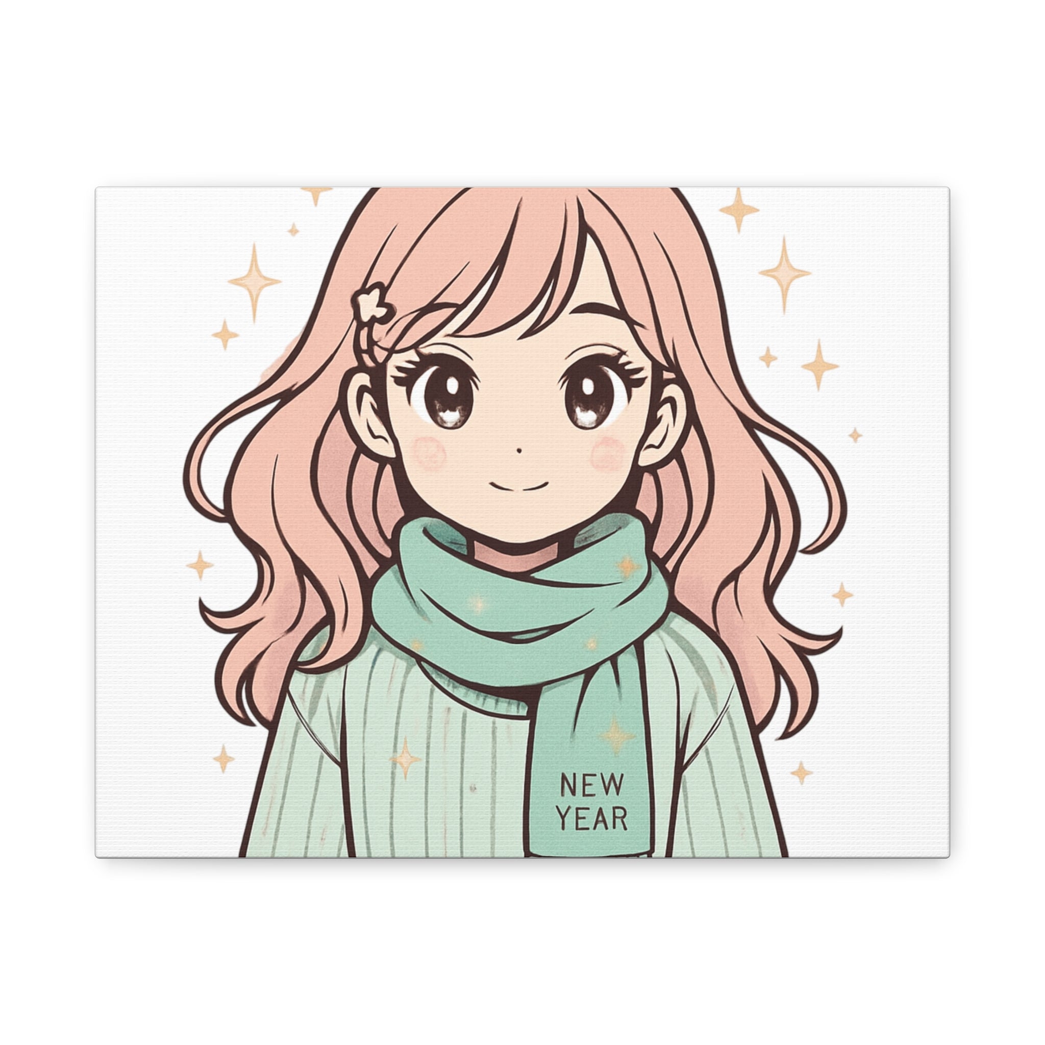 Anime Girl New Year Canvas Print
