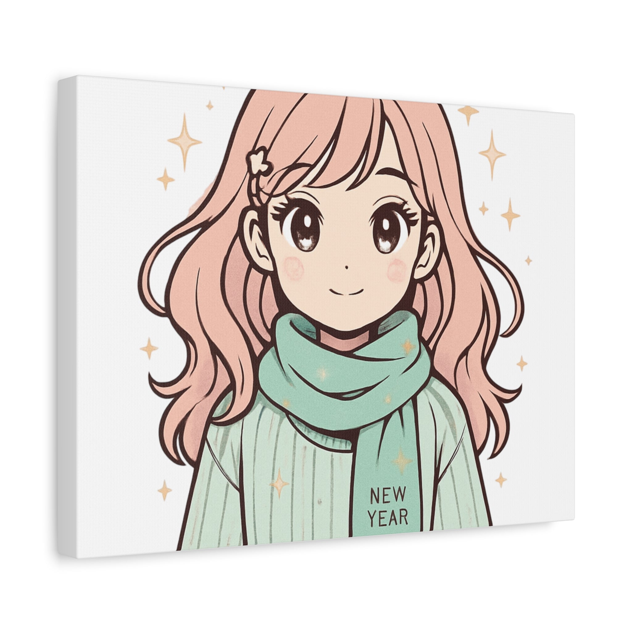 Anime Girl New Year Canvas Print