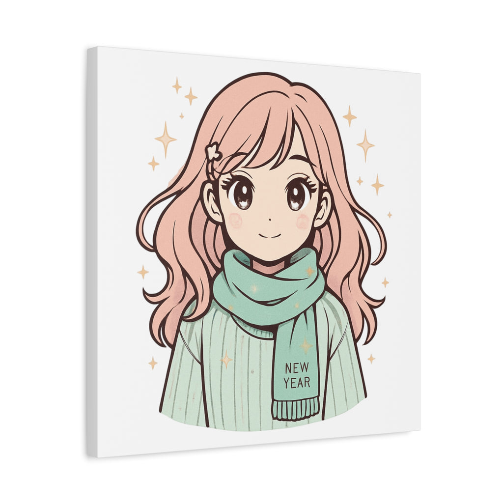 Anime Girl New Year Canvas Print