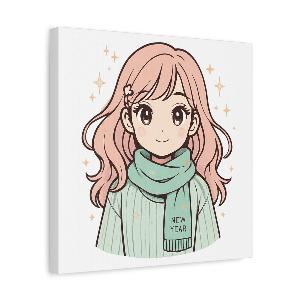 Anime Girl New Year Canvas Print