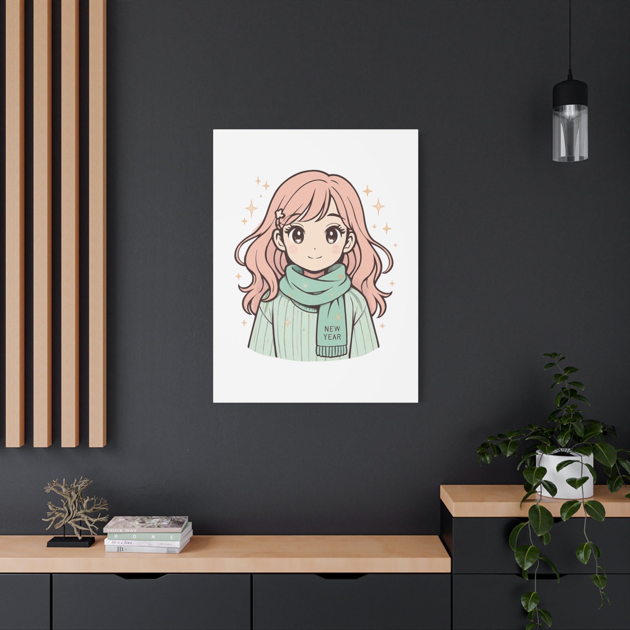 Anime Girl New Year Canvas Print