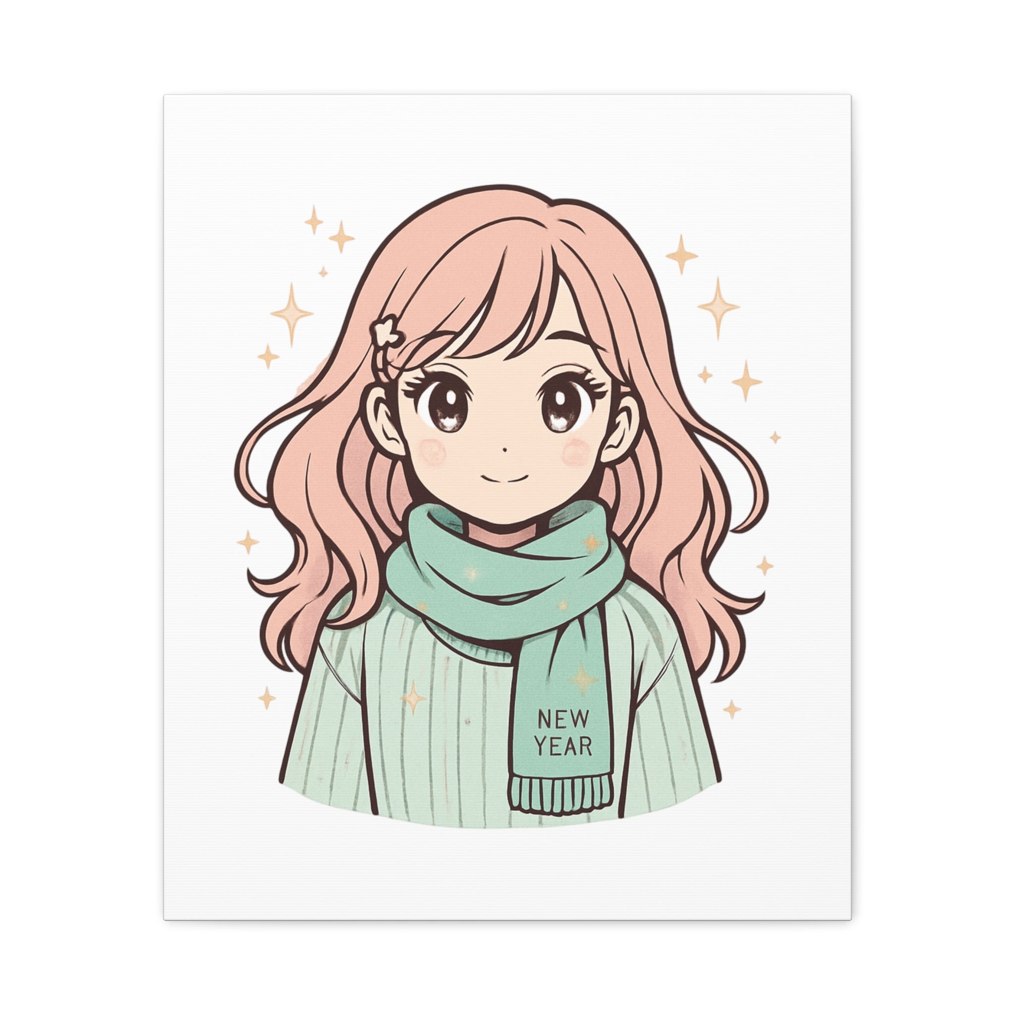 Anime Girl New Year Canvas Print