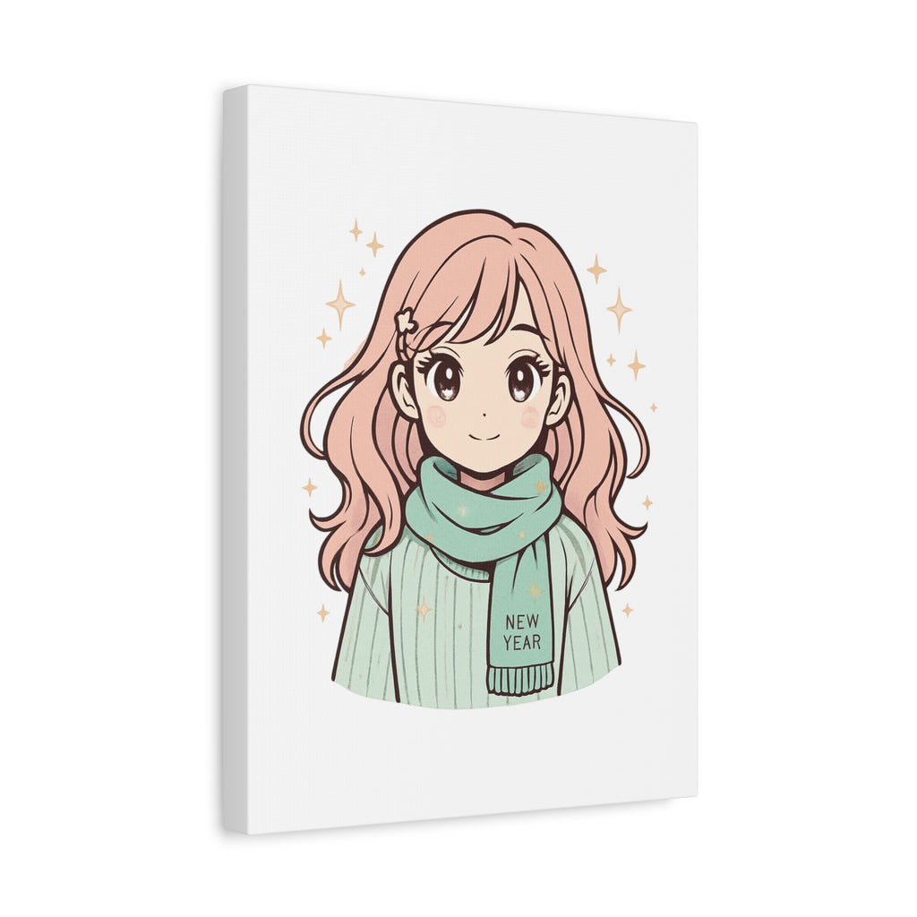 Anime Girl New Year Canvas Print