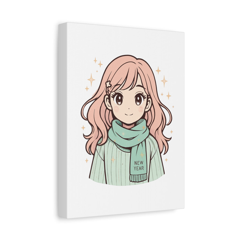 Anime Girl New Year Canvas Print