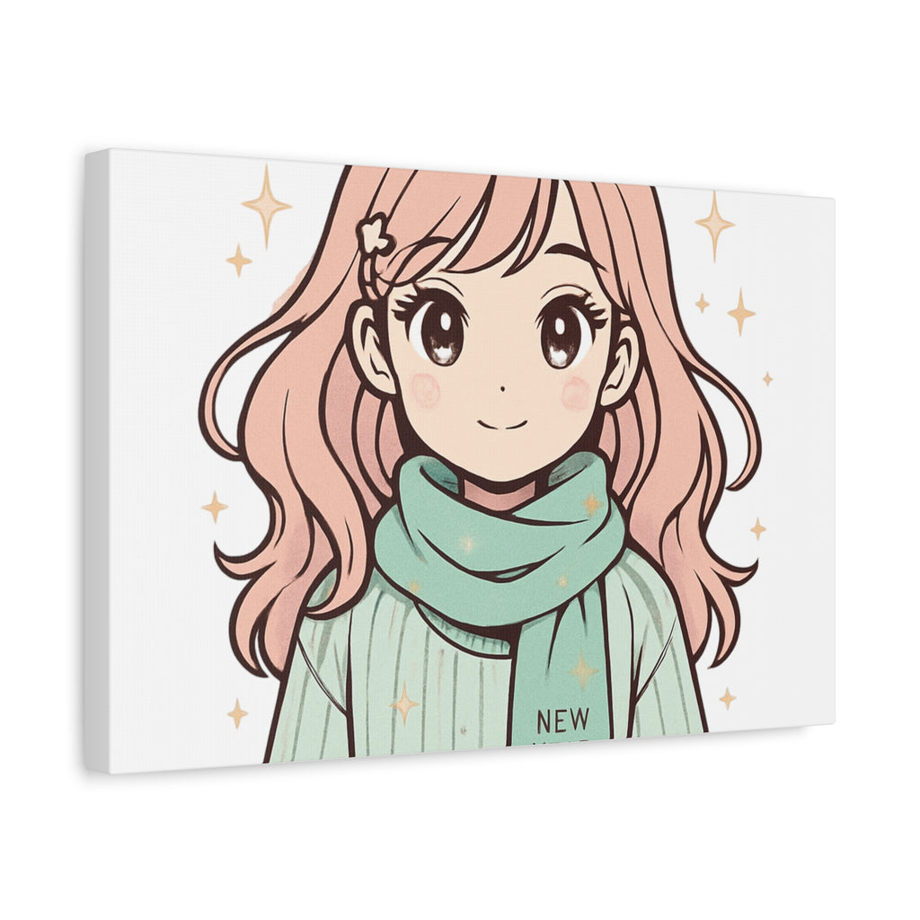 Anime Girl New Year Canvas Print