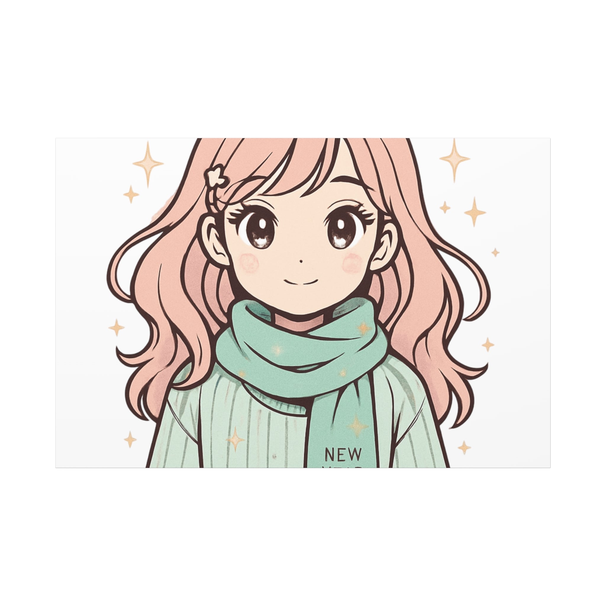 Anime Girl New Year Canvas Print