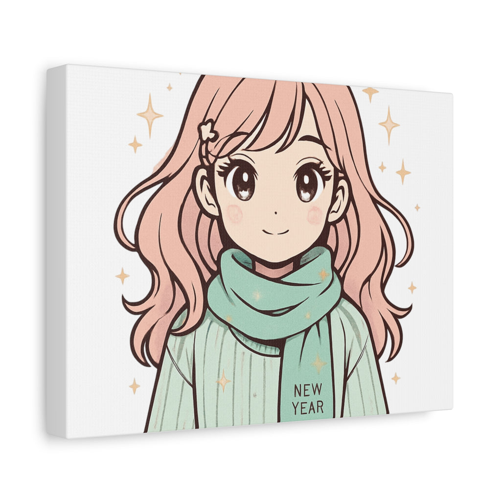 Anime Girl New Year Canvas Print