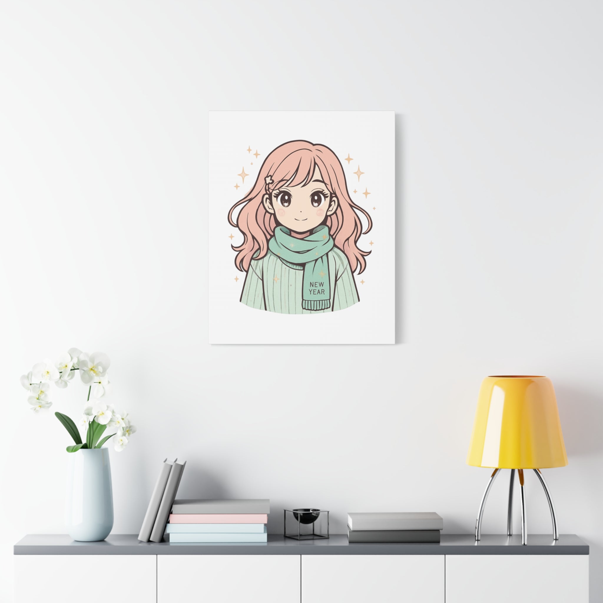 Anime Girl New Year Canvas Print