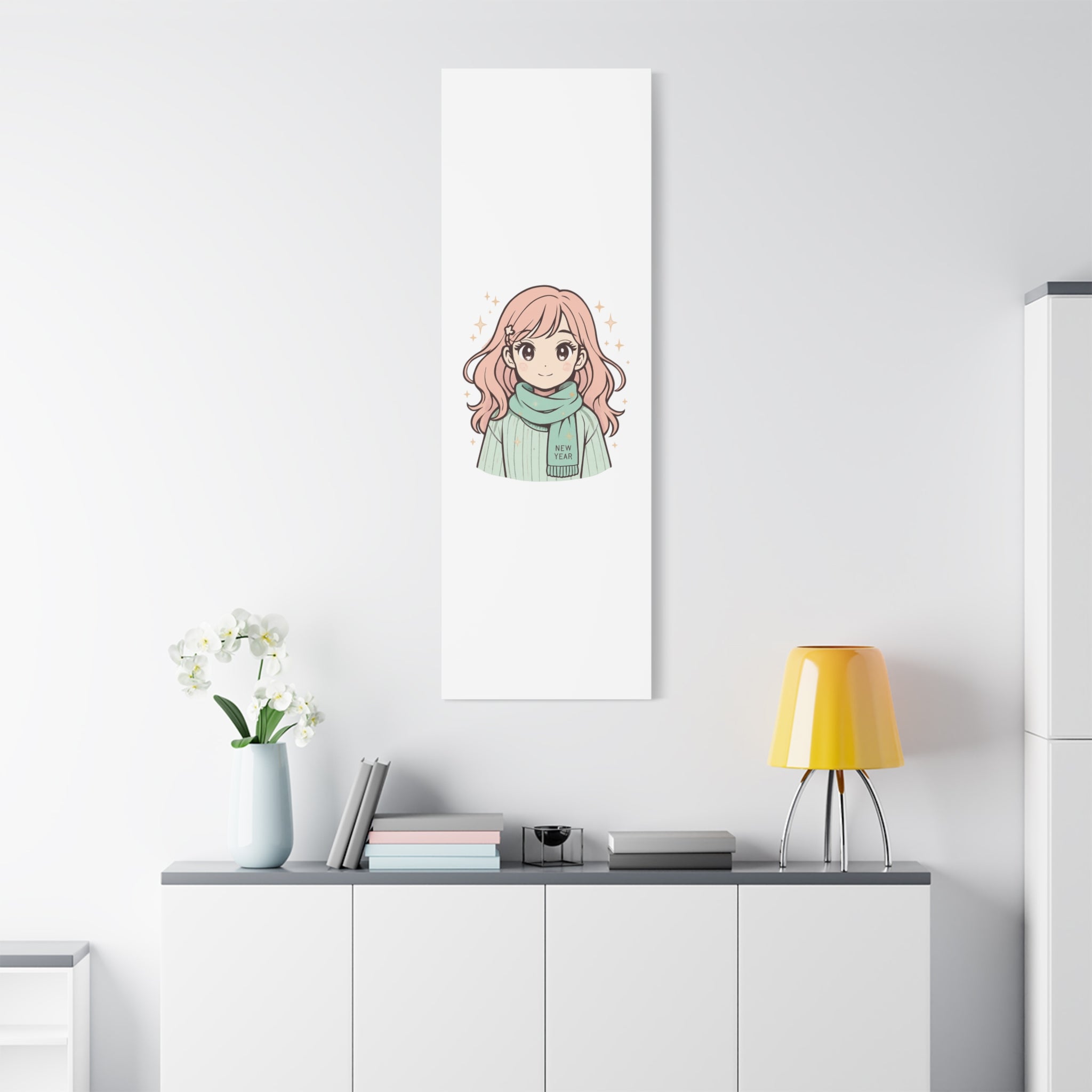 Anime Girl New Year Canvas Print