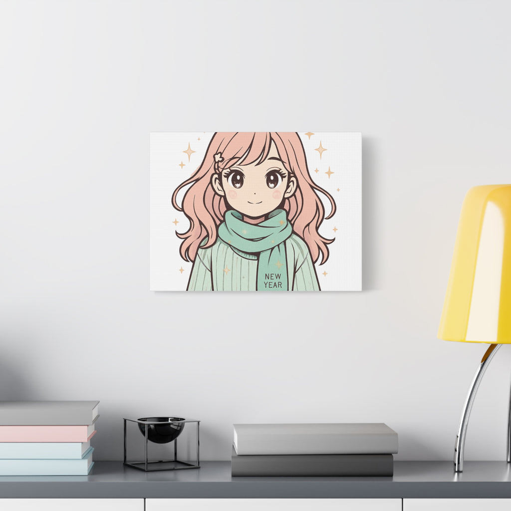 Anime Girl New Year Canvas Print