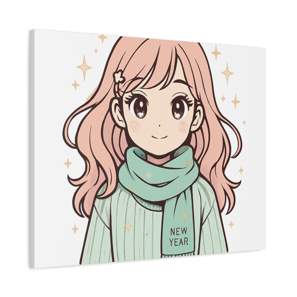 Anime Girl New Year Canvas Print