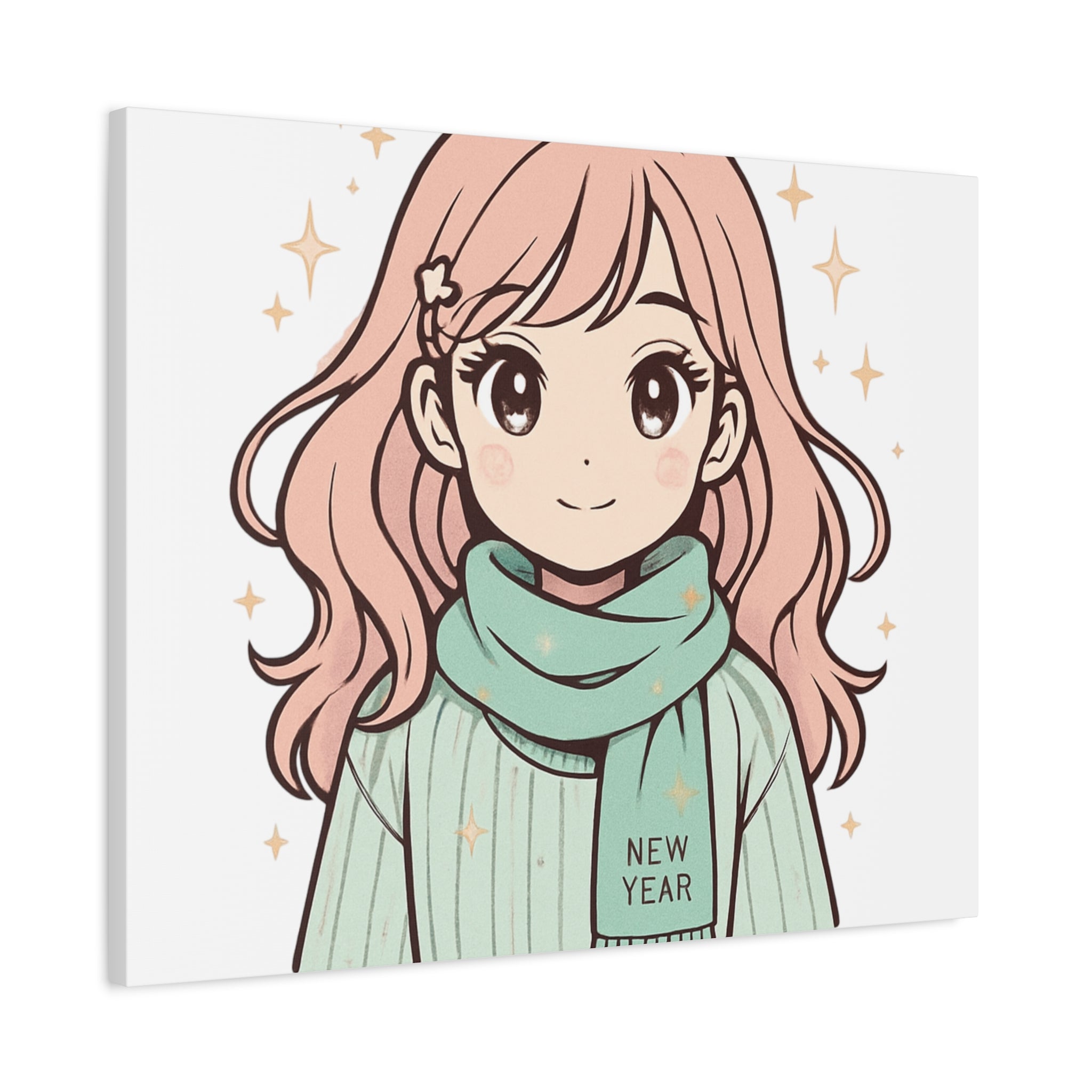 Anime Girl New Year Canvas Print