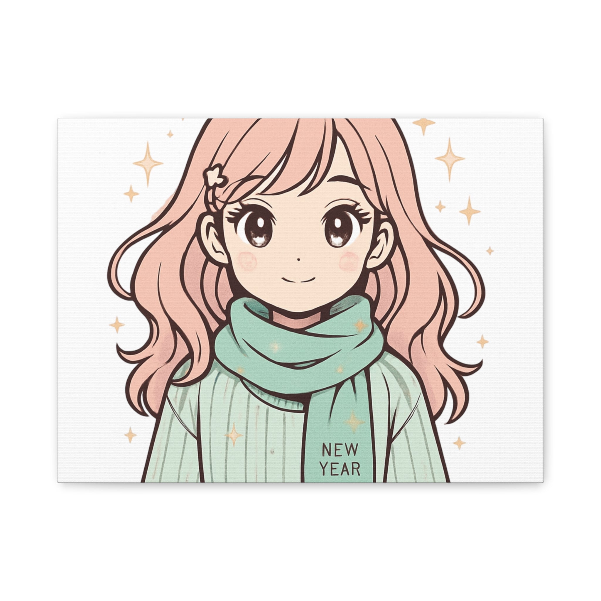 Anime Girl New Year Canvas Print