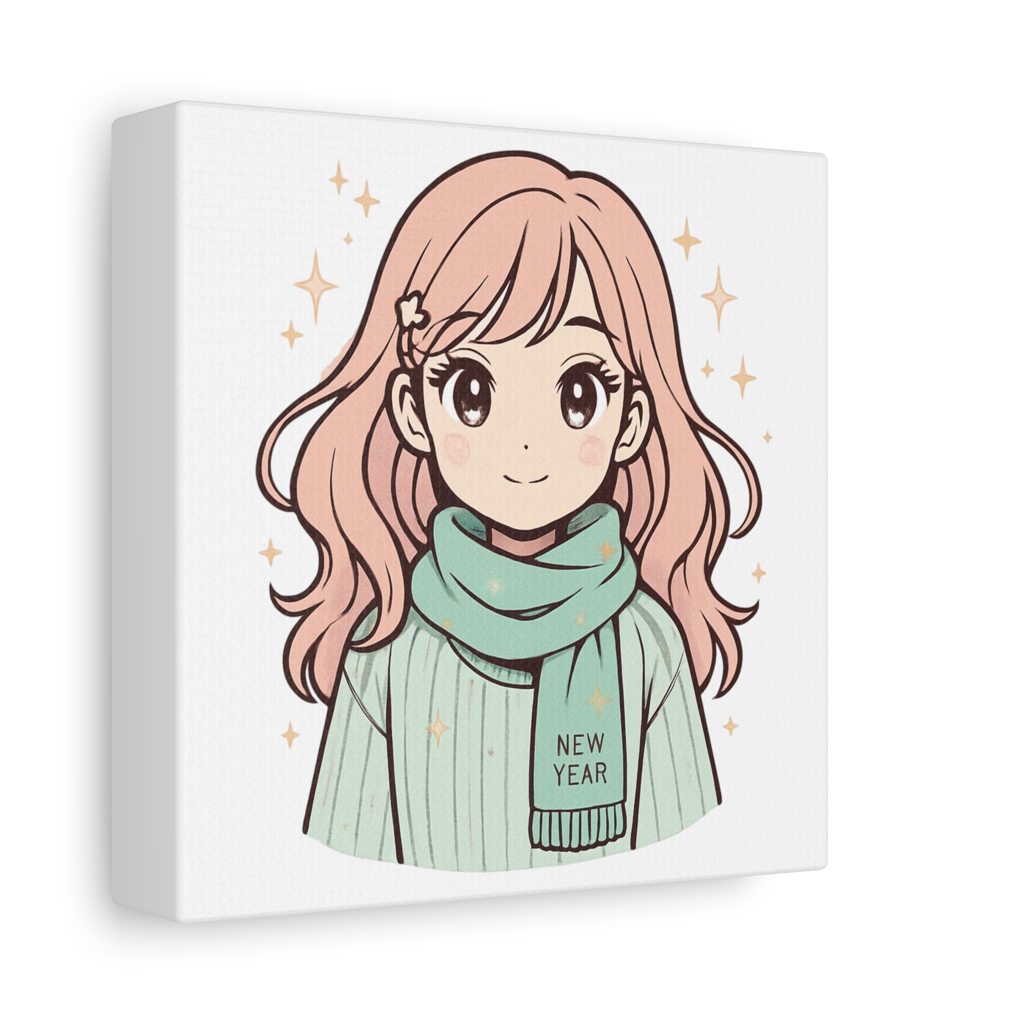 Anime Girl New Year Canvas Print
