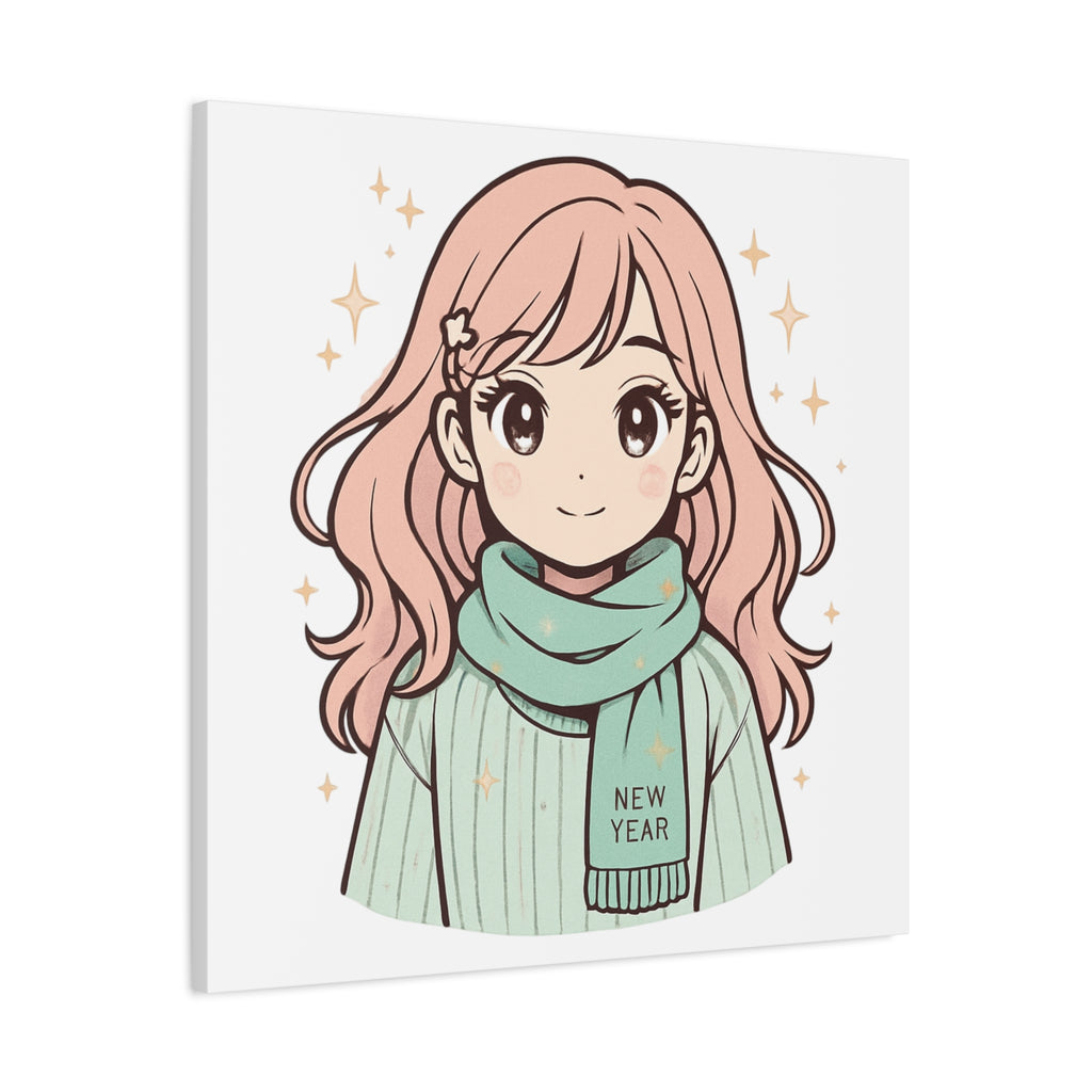 Anime Girl New Year Canvas Print
