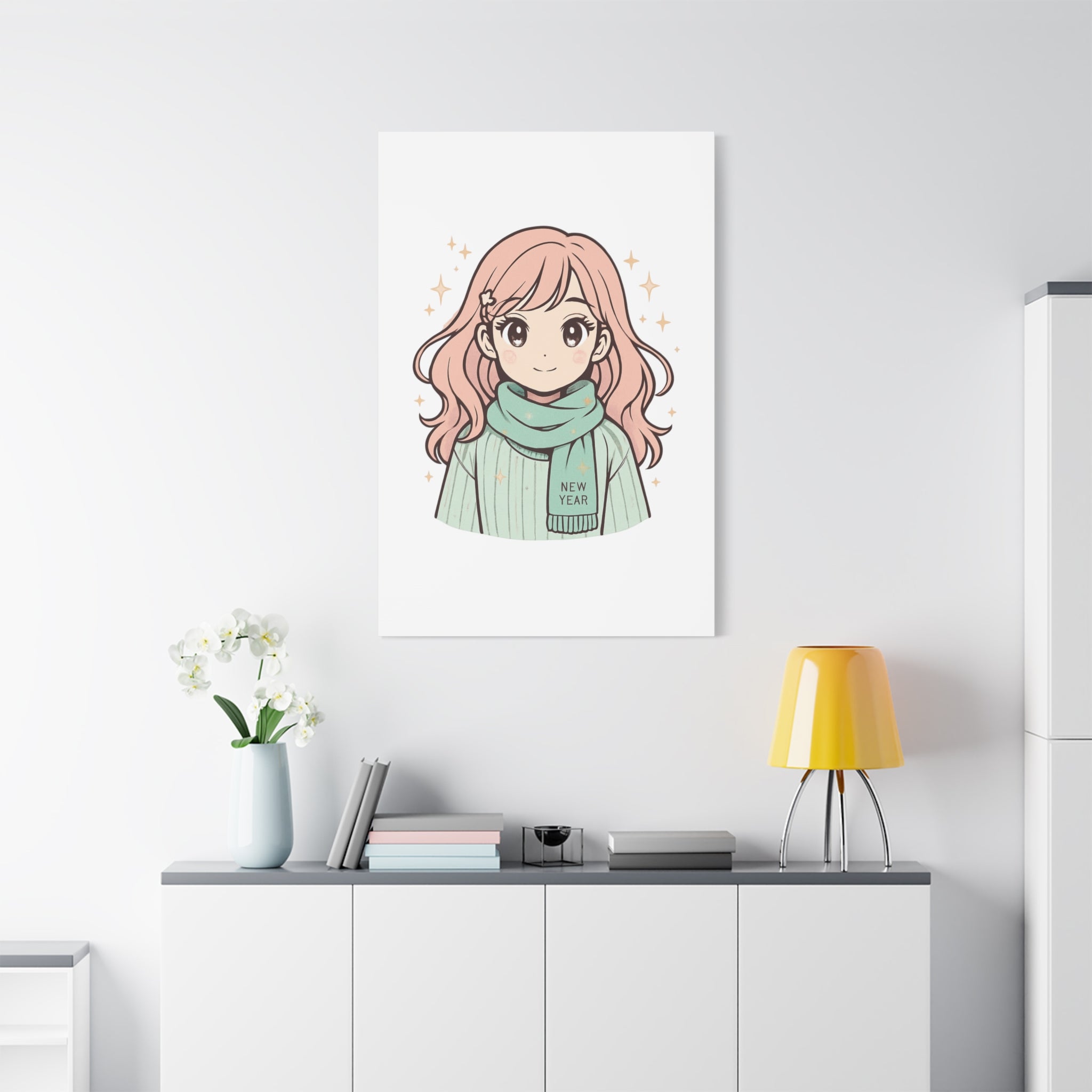 Anime Girl New Year Canvas Print