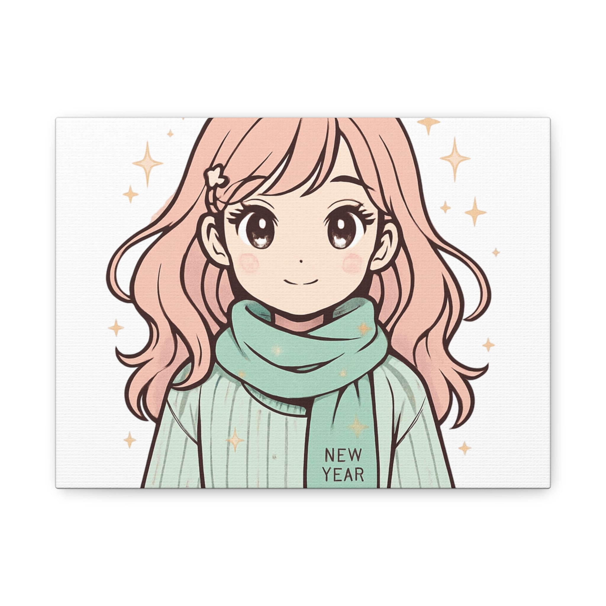 Anime Girl New Year Canvas Print