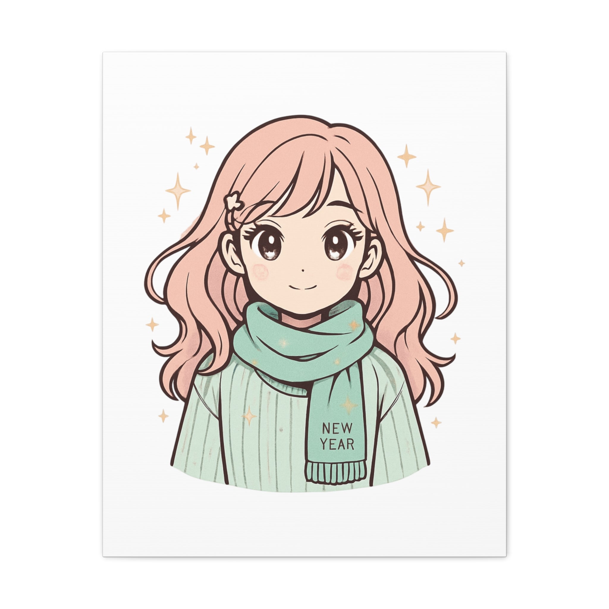 Anime Girl New Year Canvas Print