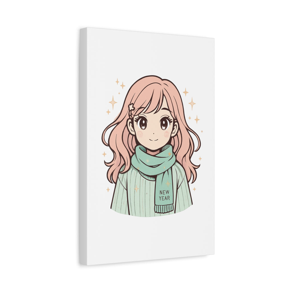 Anime Girl New Year Canvas Print