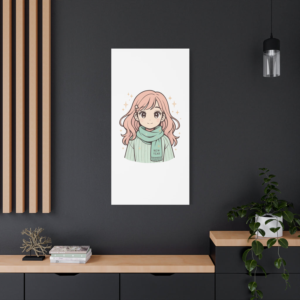 Anime Girl New Year Canvas Print