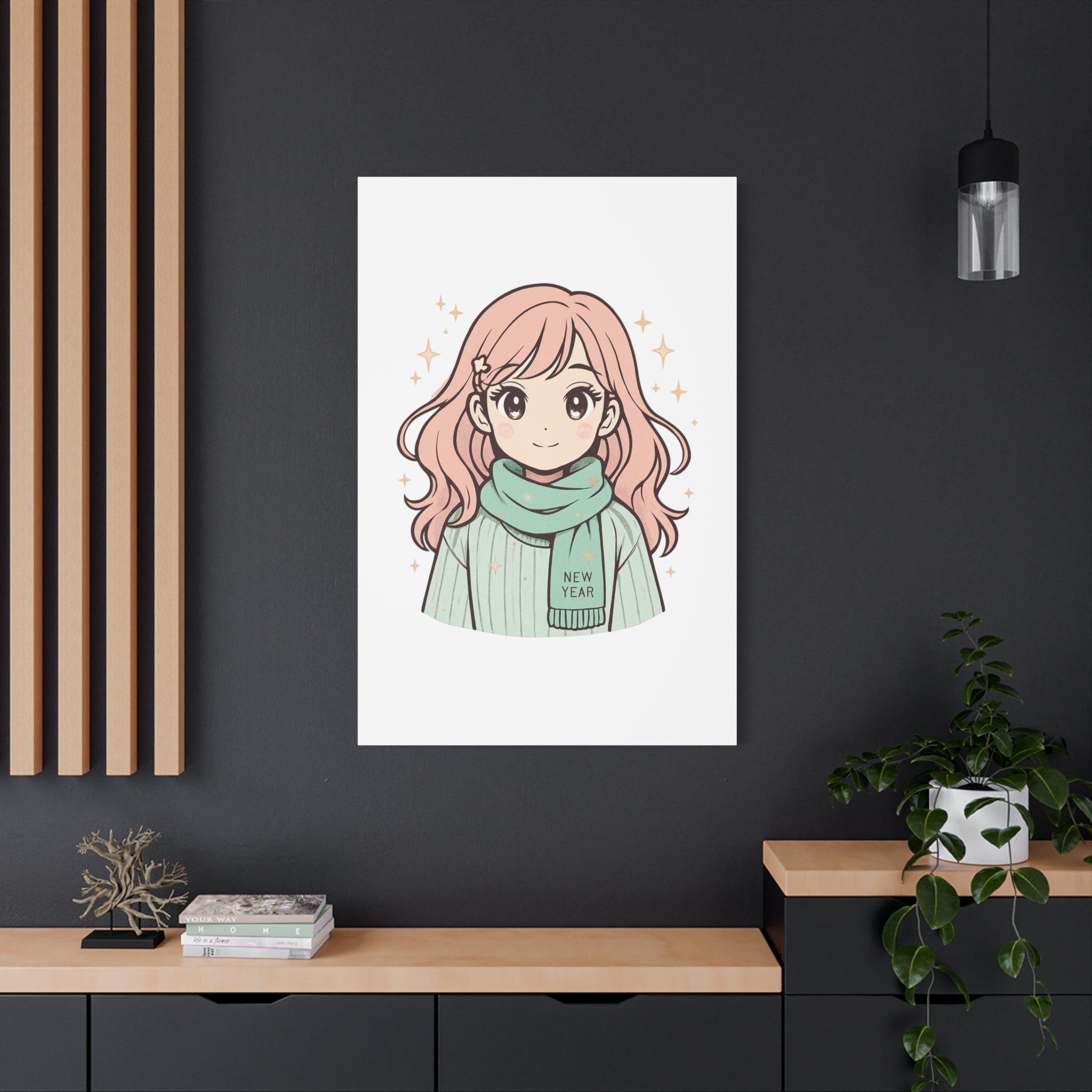 Anime Girl New Year Canvas Print