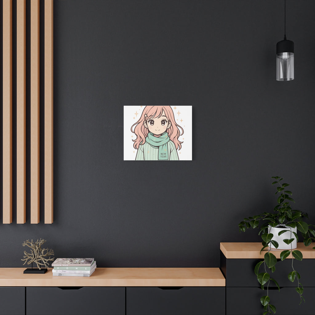 Anime Girl New Year Canvas Print