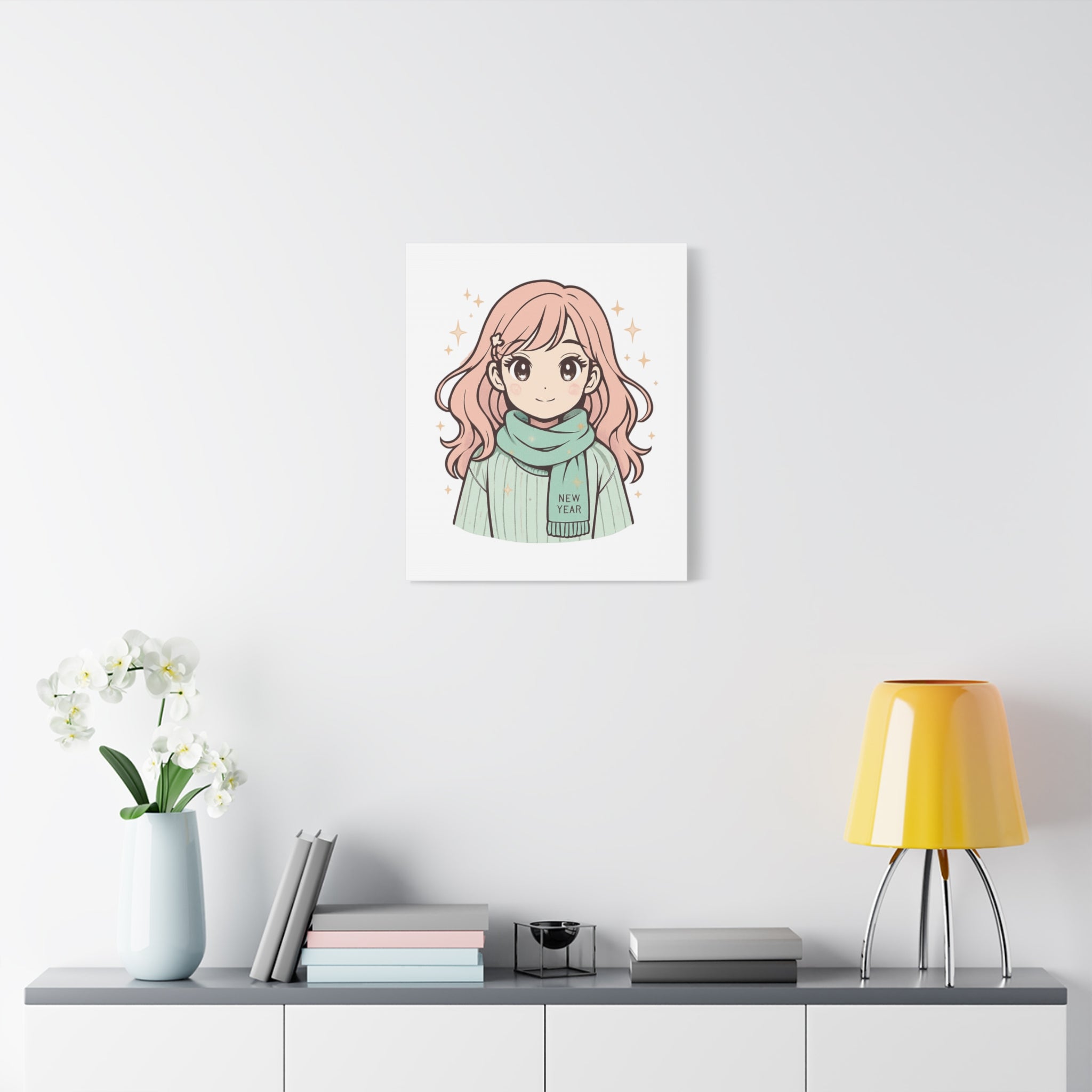 Anime Girl New Year Canvas Print