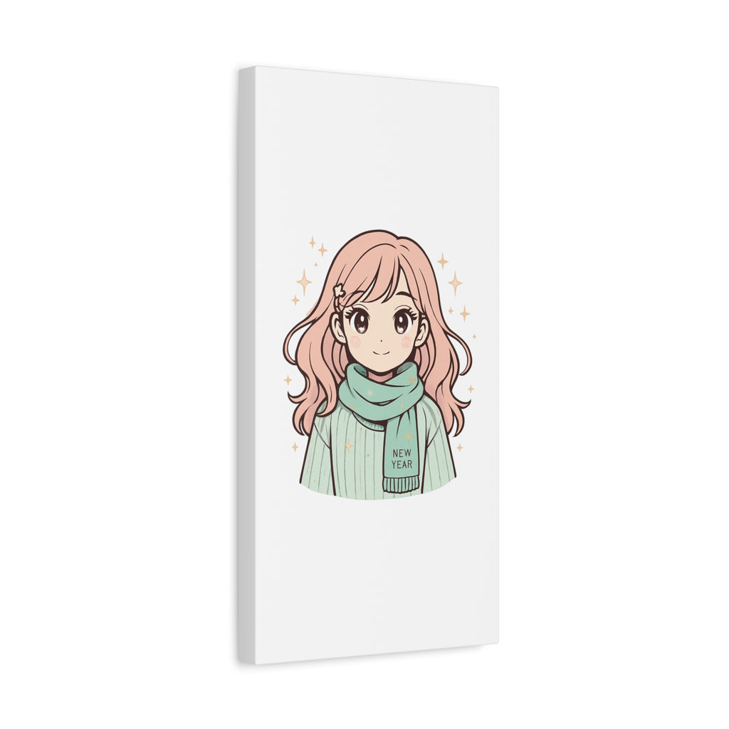 Anime Girl New Year Canvas Print