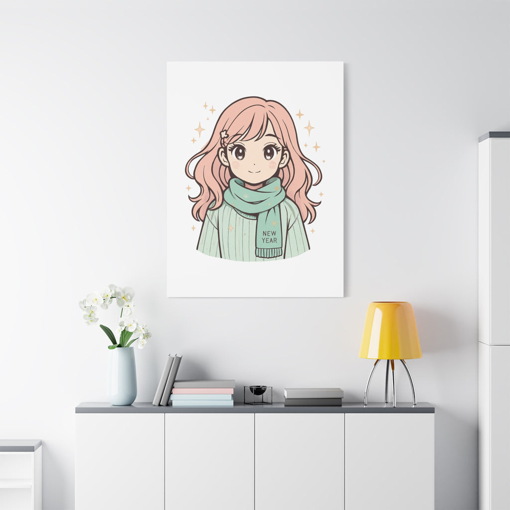 Anime Girl New Year Canvas Print