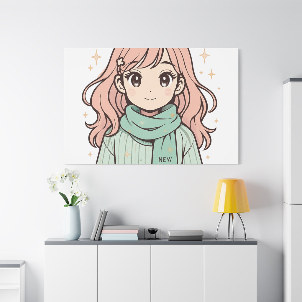 Anime Girl New Year Canvas Print