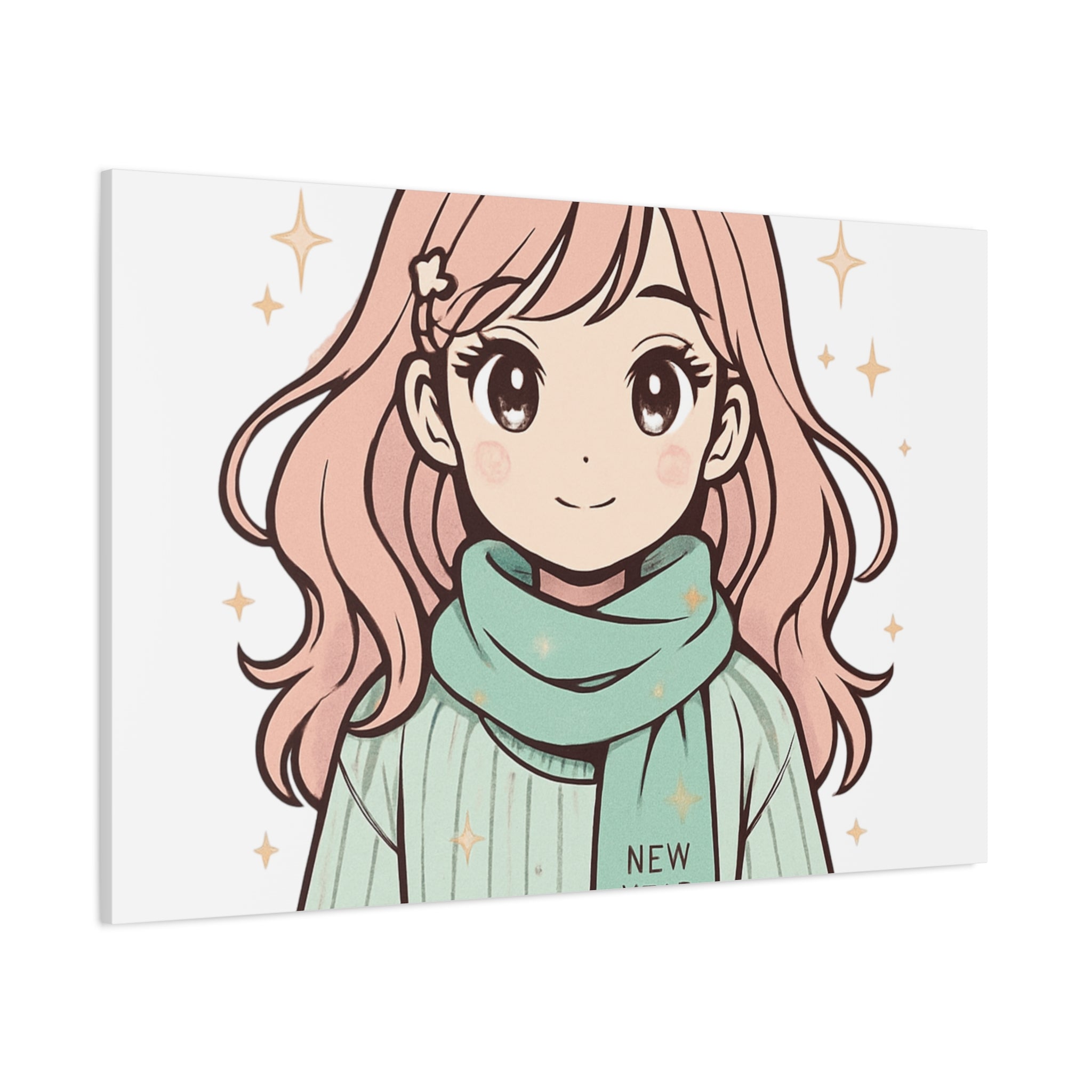 Anime Girl New Year Canvas Print