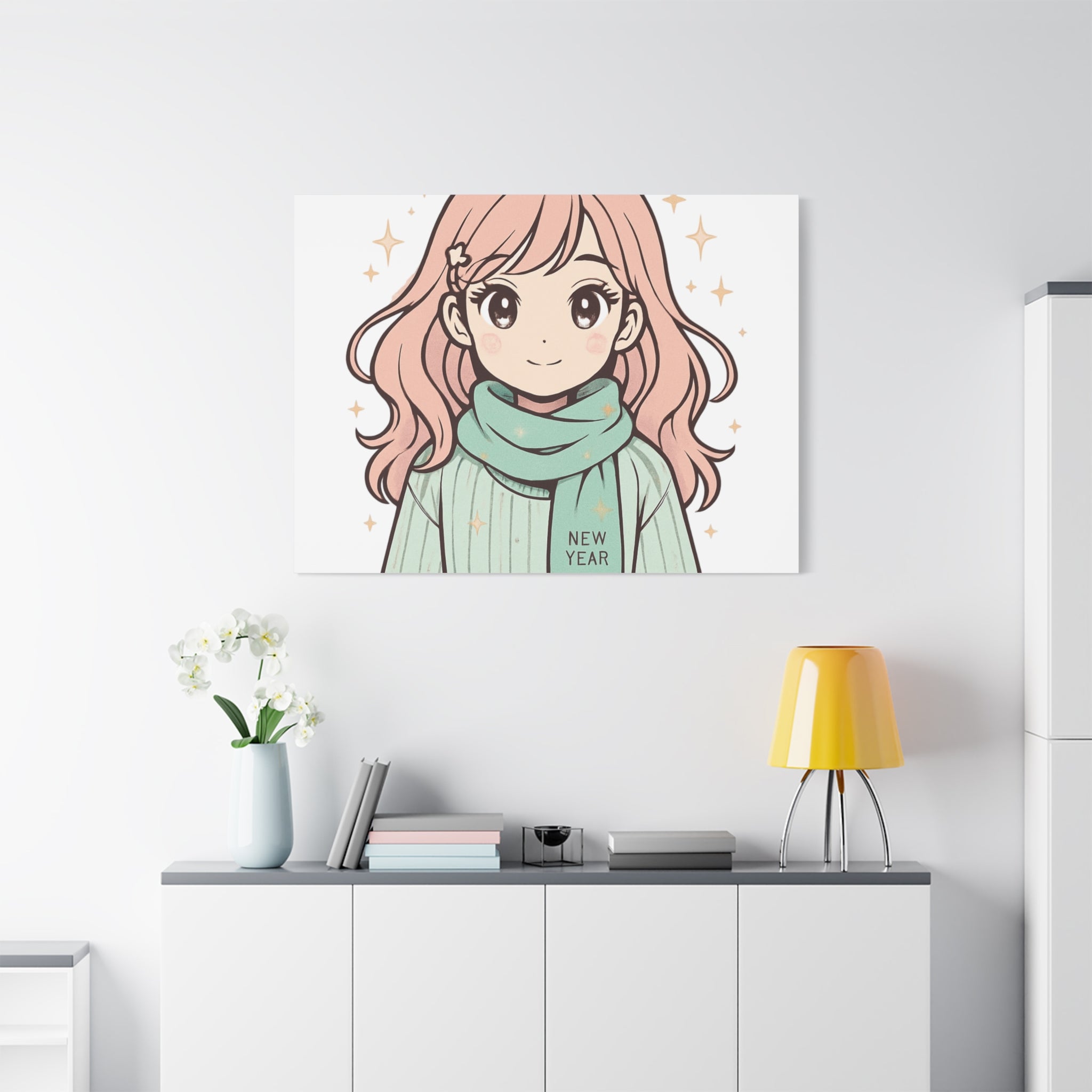 Anime Girl New Year Canvas Print