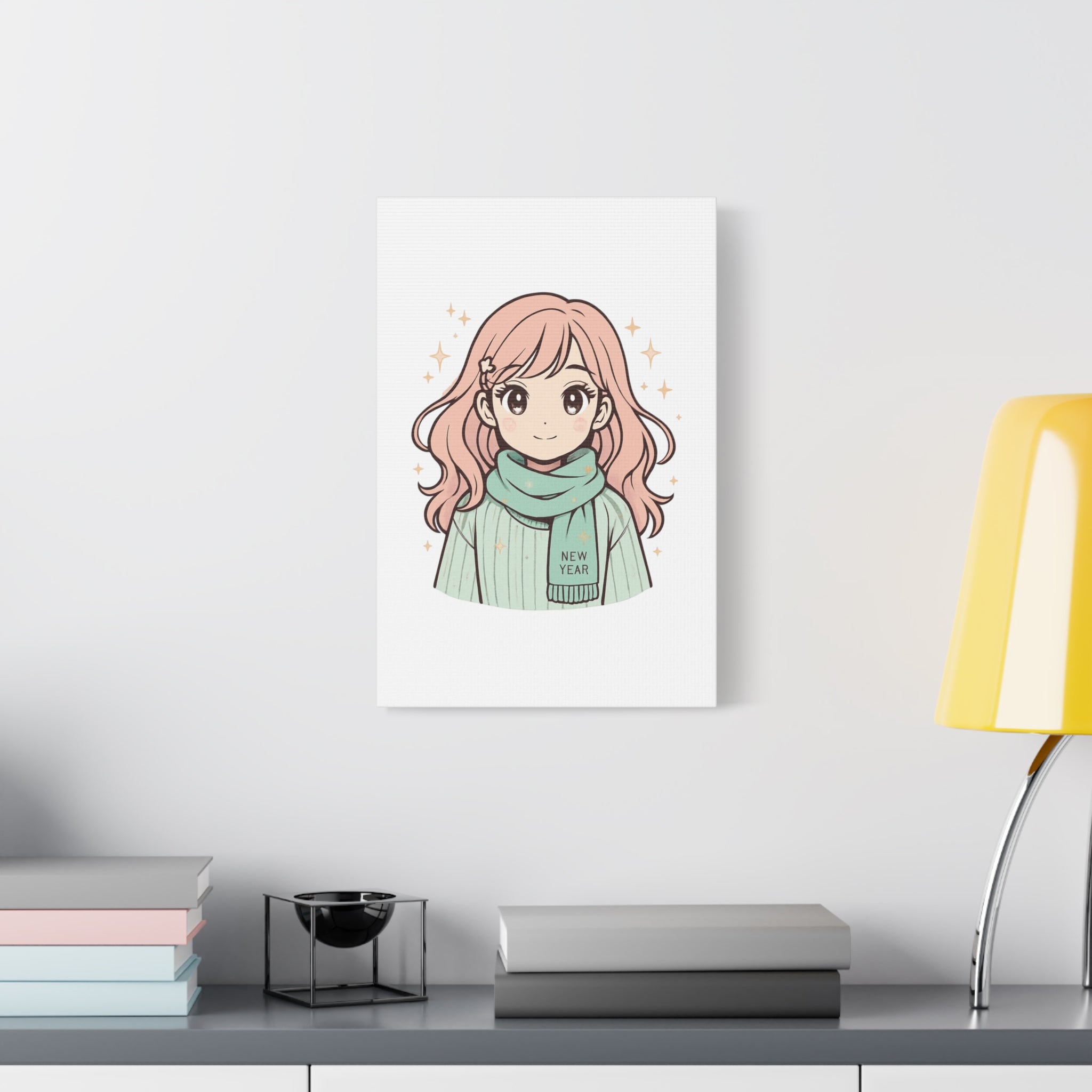 Anime Girl New Year Canvas Print