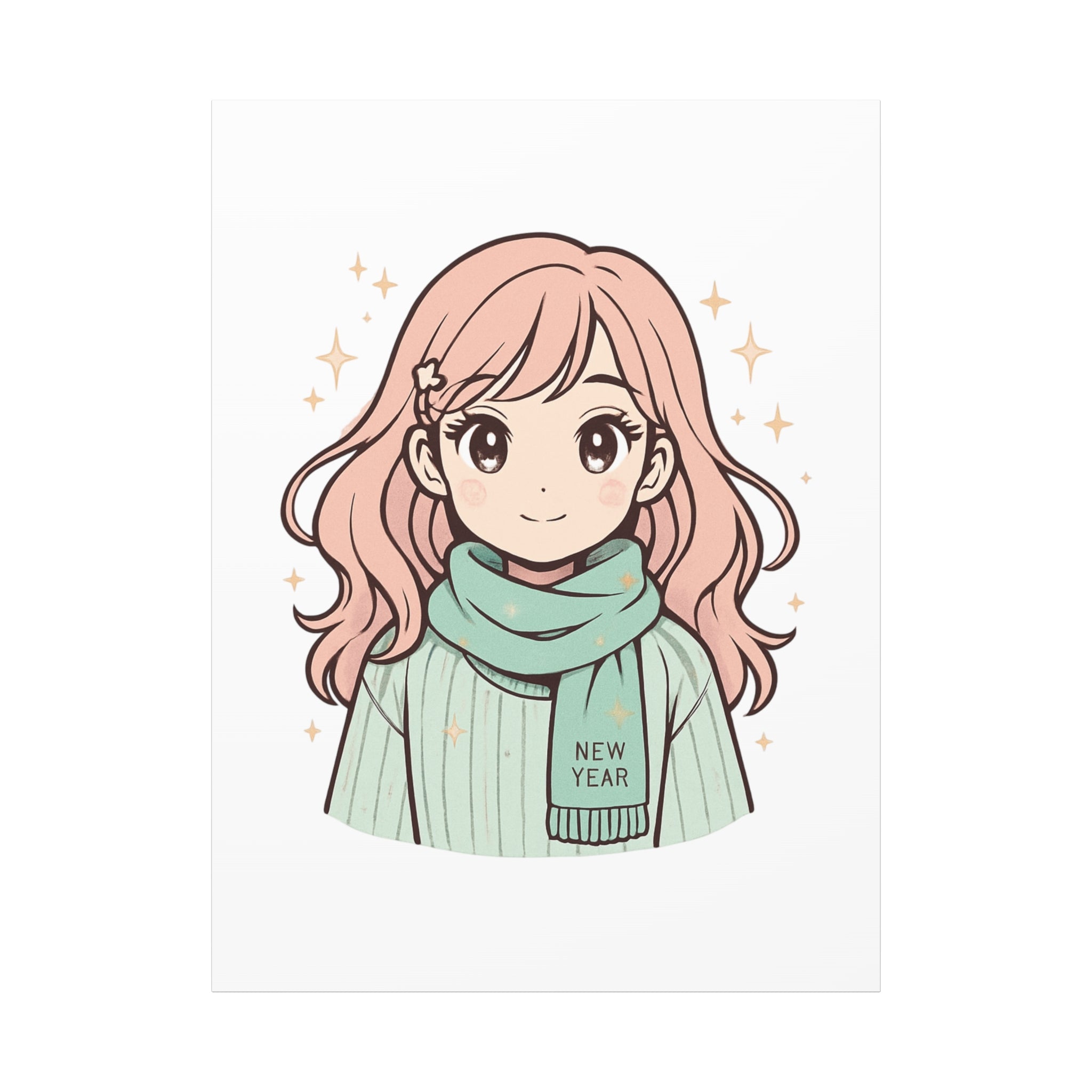 Anime Girl New Year Canvas Print