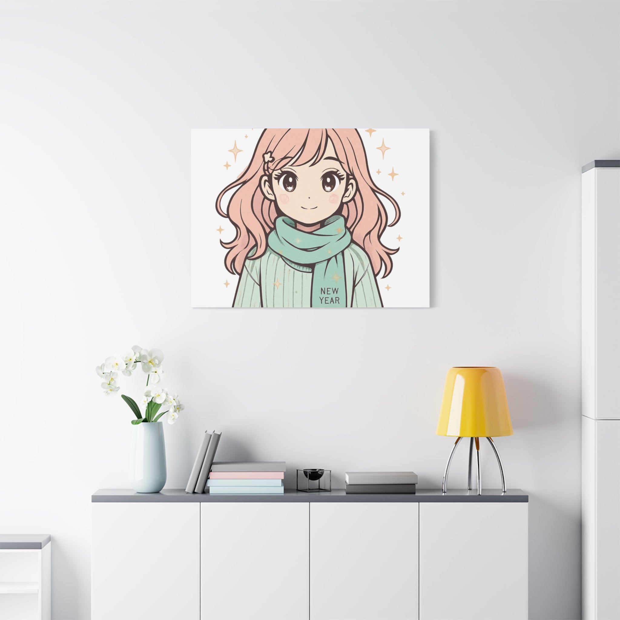 Anime Girl New Year Canvas Print