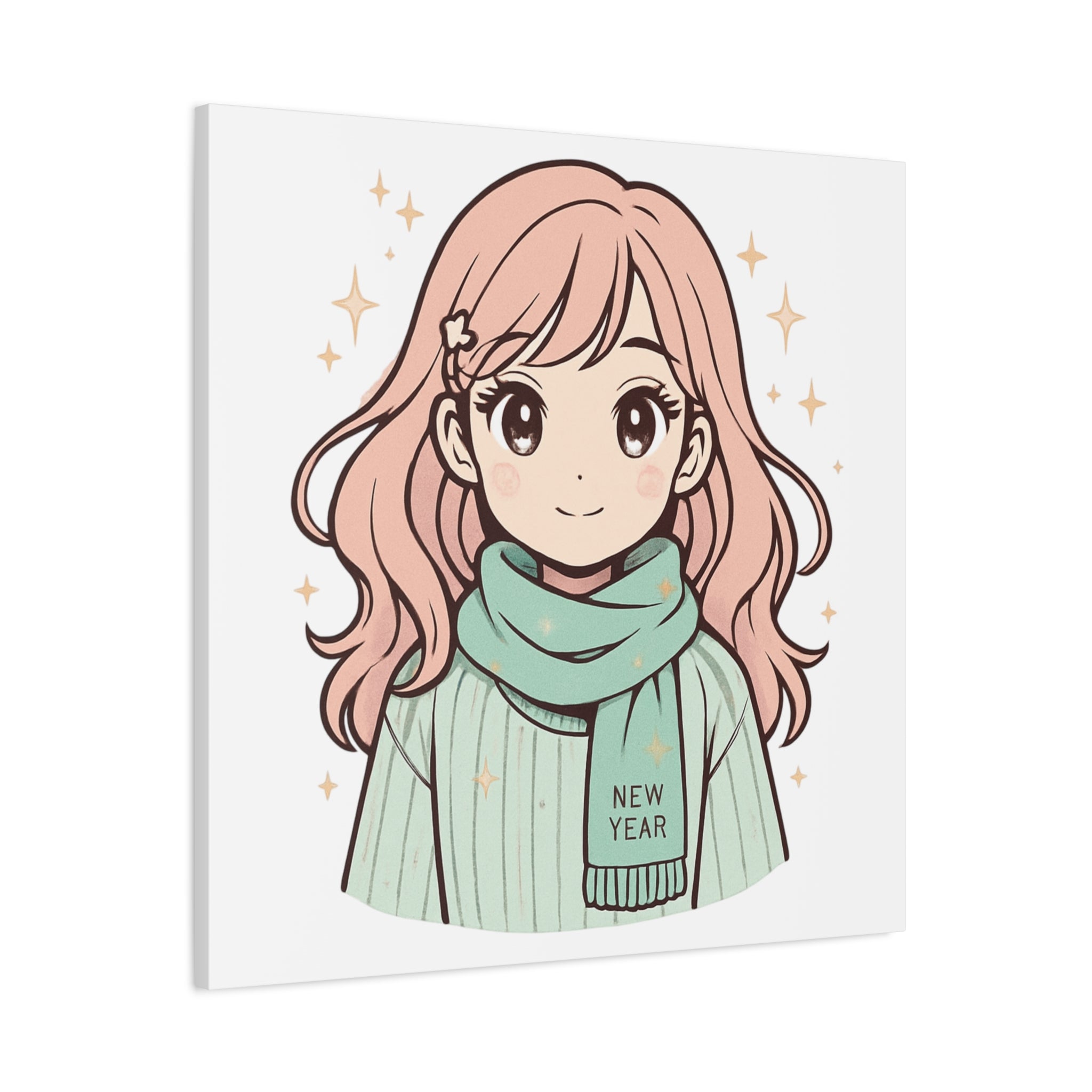 Anime Girl New Year Canvas Print