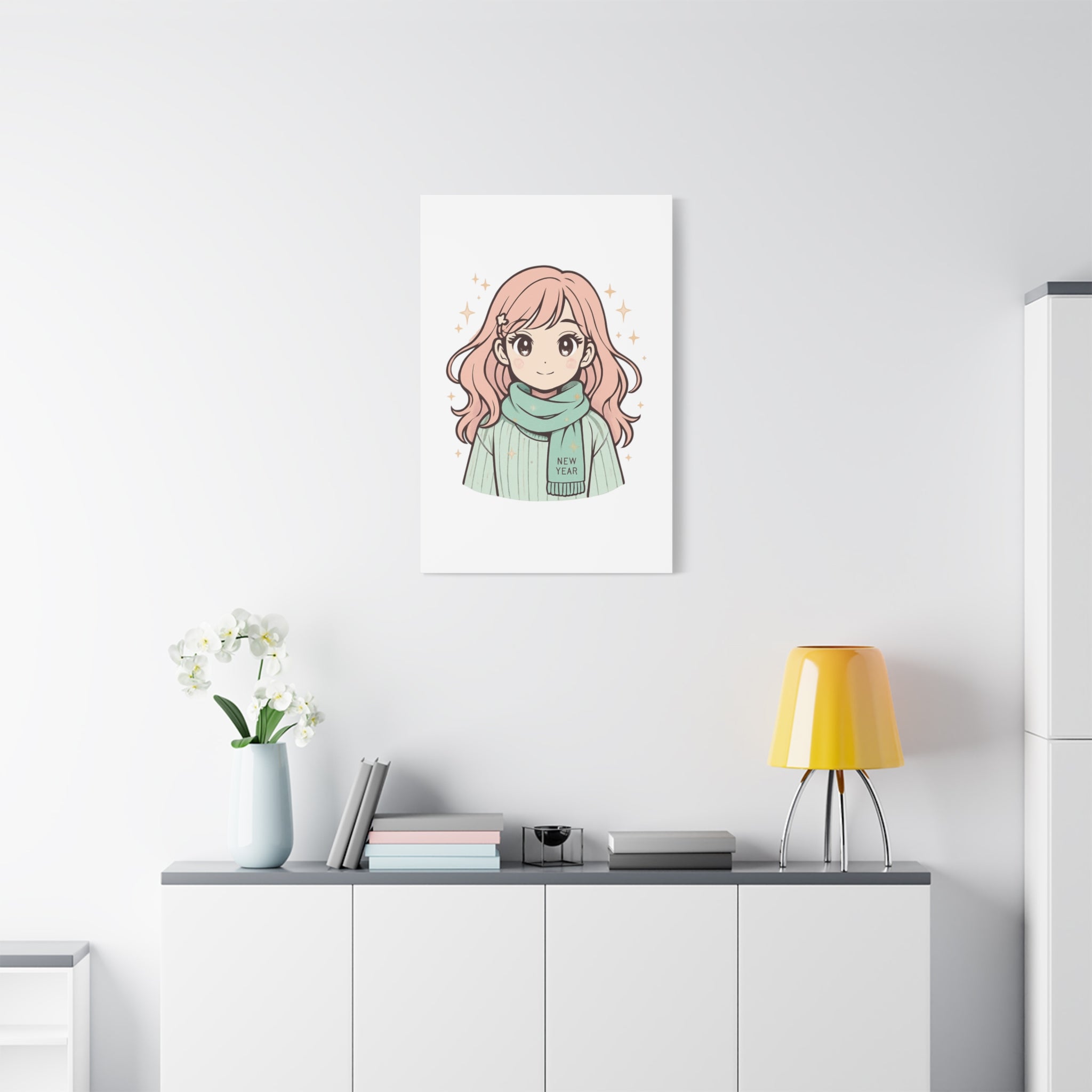 Anime Girl New Year Canvas Print