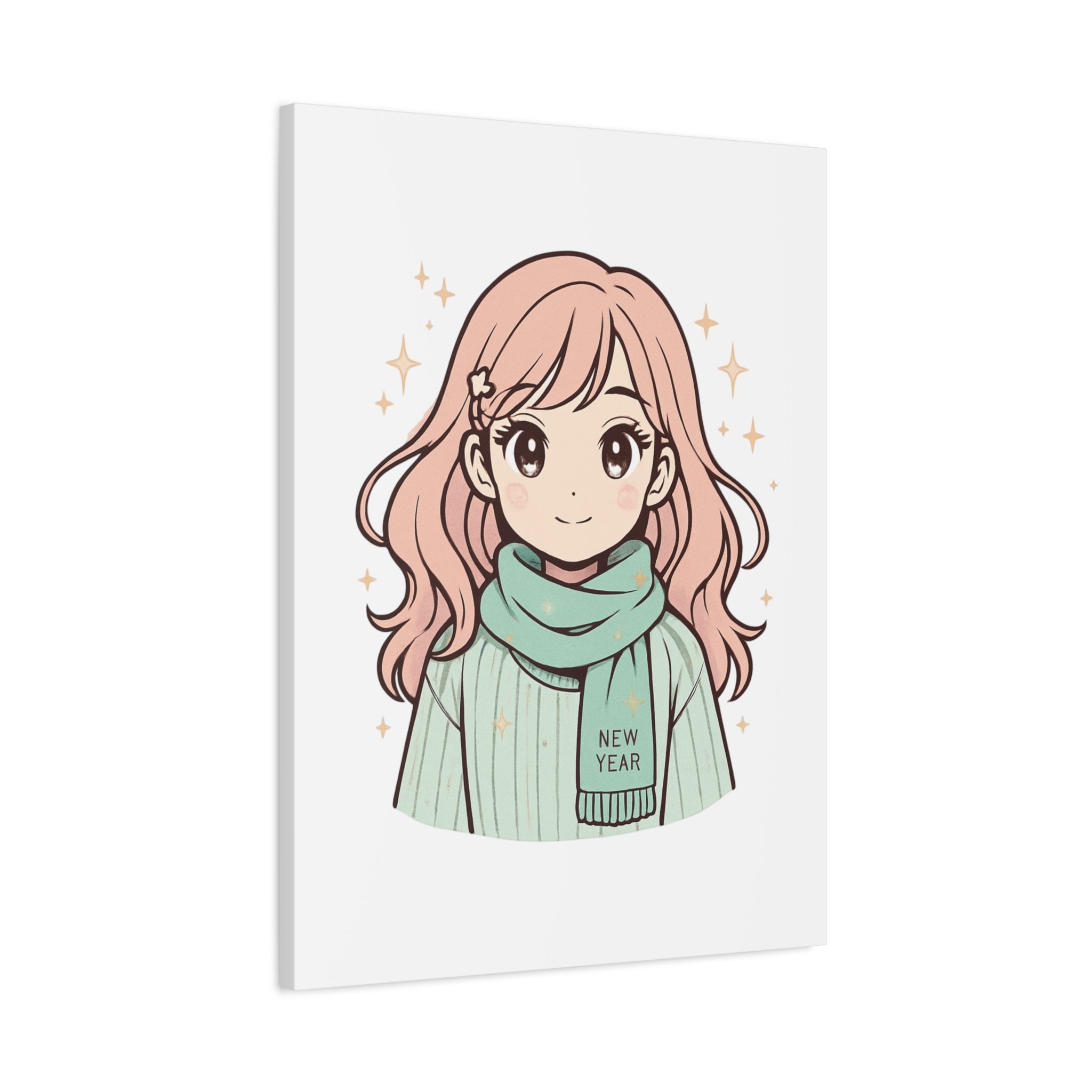Anime Girl New Year Canvas Print