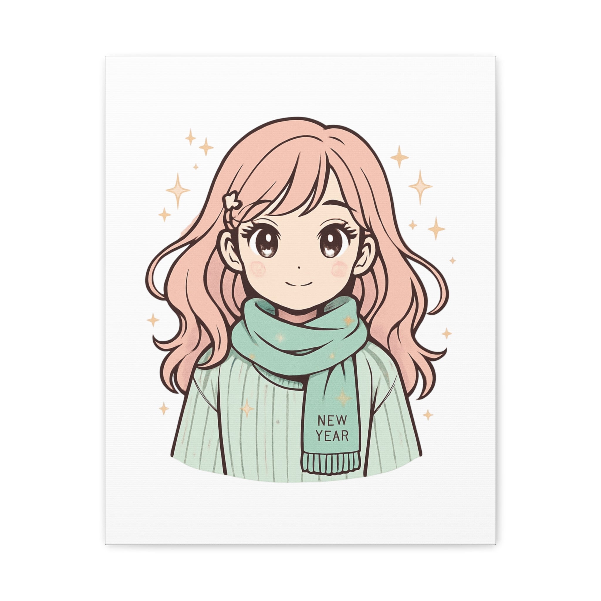 Anime Girl New Year Canvas Print